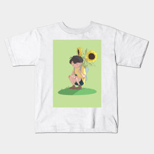 boy and sunflowers Kids T-Shirt